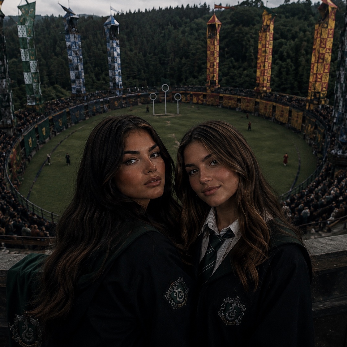 quidditch game, or just an excuse to look dramatic? you decide. 🐍