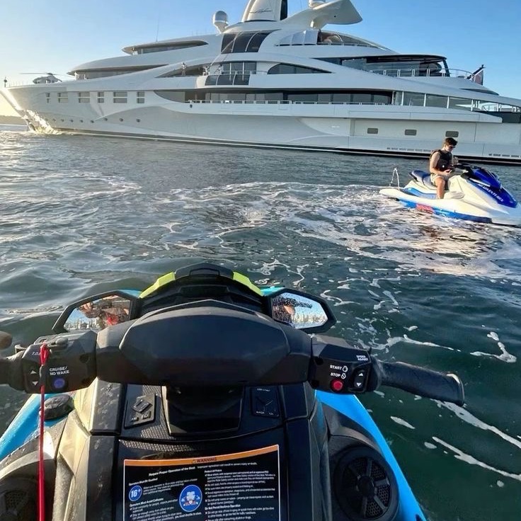 who needs a partner when you have a jet ski and a yacht, right?